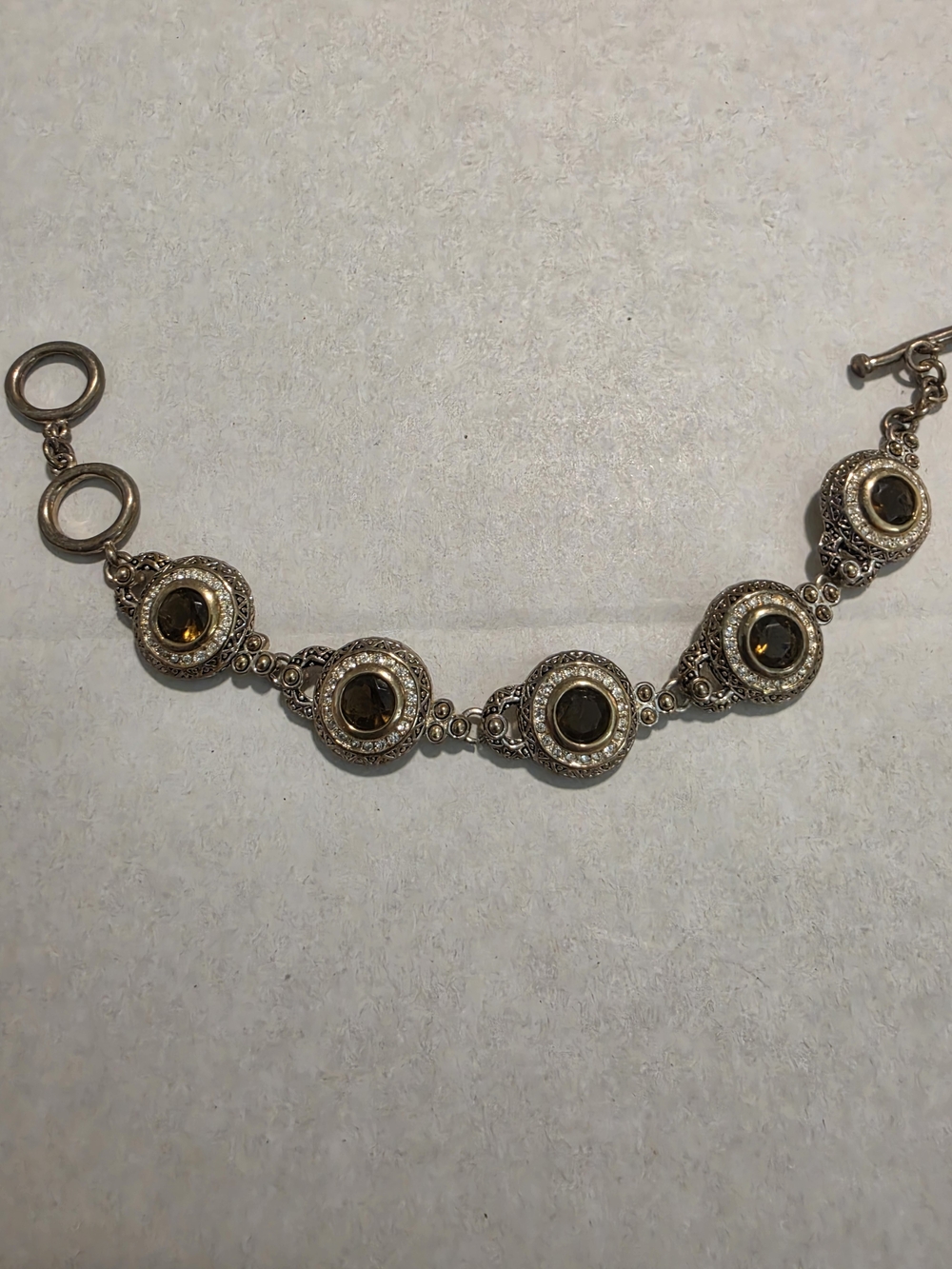 Vintage Gold Bracelet with Smoky Purple Gemstones
